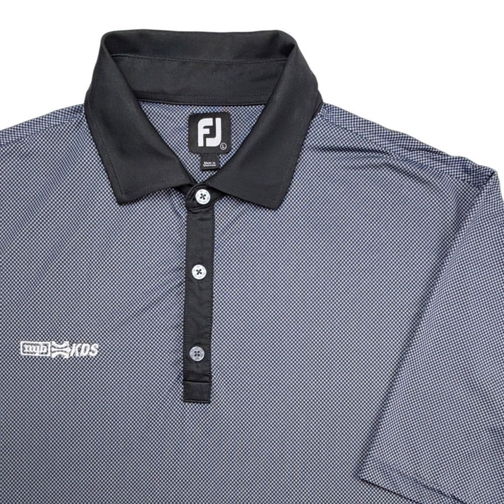 FootJoy ProDry Mens Large Golf Polo Shirt Blue Checkered Short Sleeve FJ NYB KDS